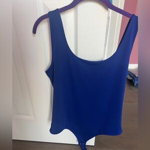 Express Cobalt Blue sleeveless bodysuit